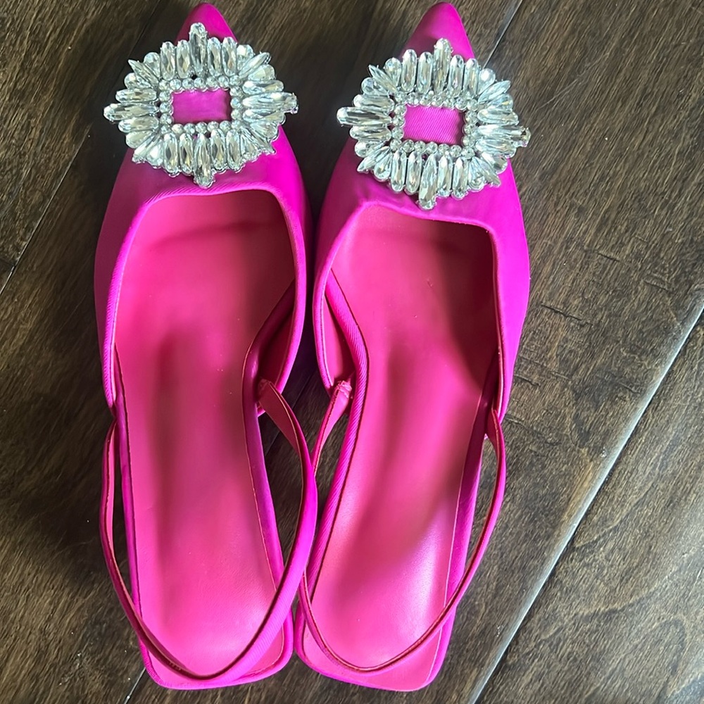 Hot Pink Rhinestone Kitten Heels